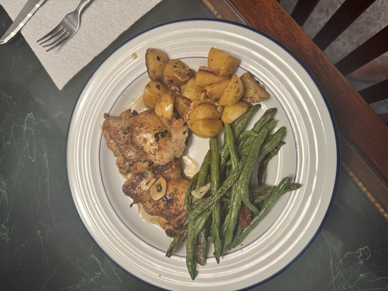 A real first Eatsë dinner — crispy lemon chicken thighs