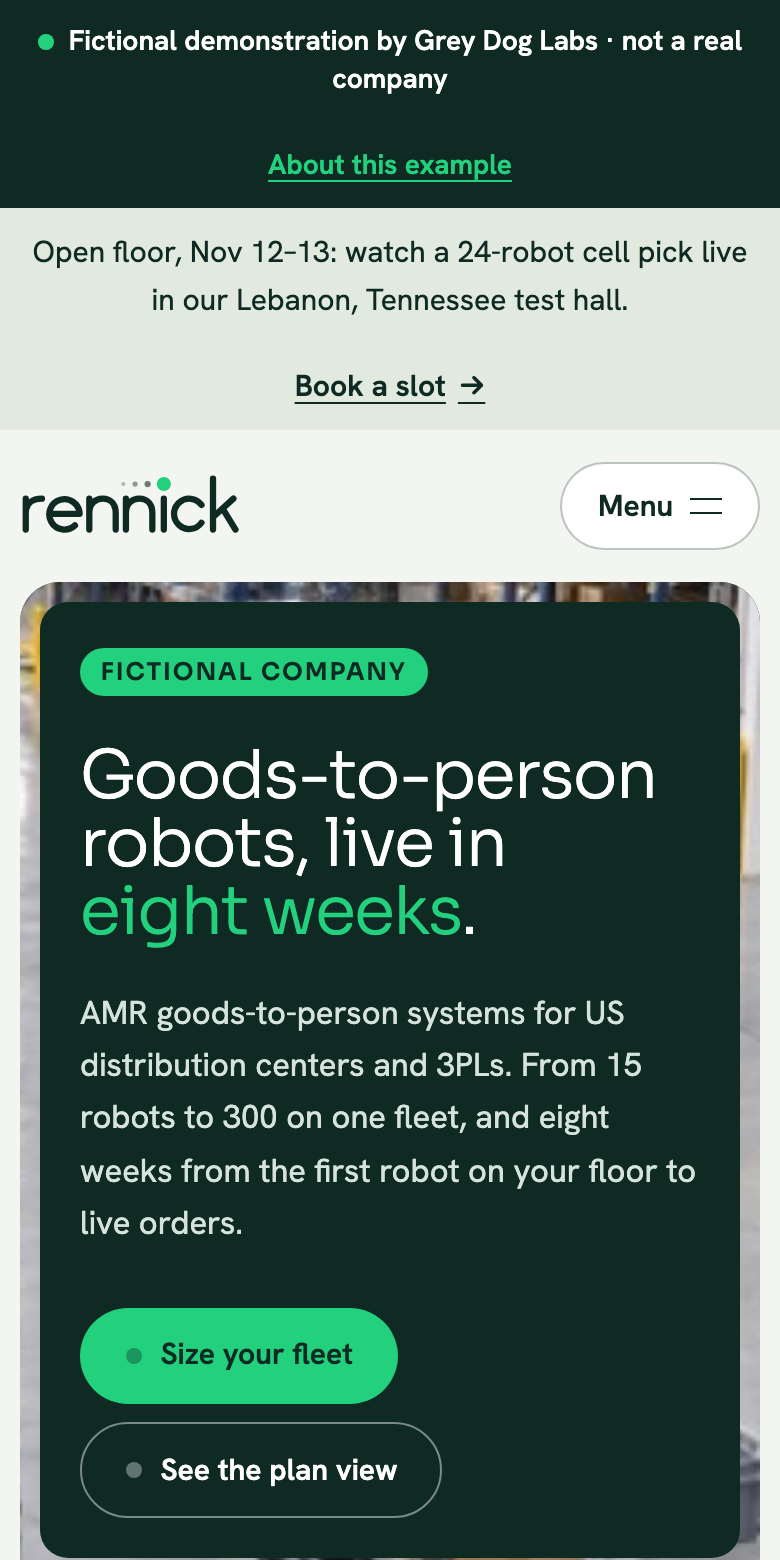 Mobile view of the fictional after page